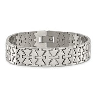Stainless Steel Polished Fancy Link Bracelet, 7.5" view 4