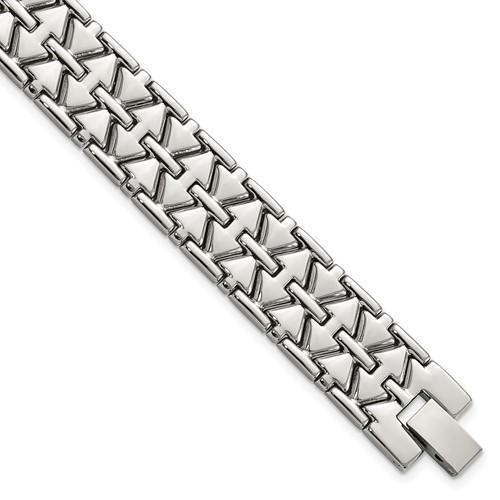 Stainless Steel Polished Fancy Link Bracelet, 7.5"