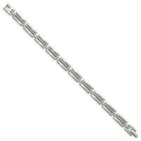 Chisel Stainless Steel Brushed and Polished Link Bracelet, 8.75" view 3