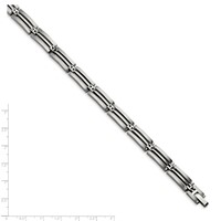 Chisel Stainless Steel Brushed and Polished Link Bracelet, 8.75" view 5