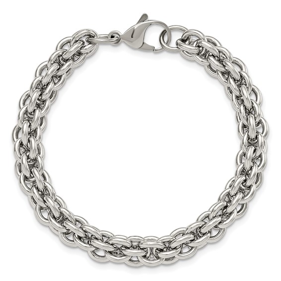 Chisel Stainless Steel Polished 8.5 inch Fancy Circle Link Bracelet