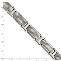 Chisel Stainless Steel Polished and Textured Link Bracelet, 8.5" view 5