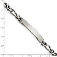 Chisel Stainless Steel Polished Figaro Chain ID Bracelet, 8.25" view 5