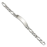 Chisel Stainless Steel Polished Figaro Large ID Bracelet - 9in view 3