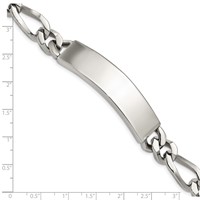 Chisel Stainless Steel Polished Figaro Large ID Bracelet - 9in view 5