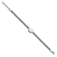 Stainless Steel Polished Oval Bracelet with 1.25in Ext., 7.25" view 3