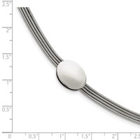 Stainless Steel Polished Oval Bracelet with 1.25in Ext., 7.25" view 5