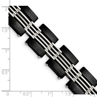 Chisel Stainless Steel Brushed and Polished Black IP-plated Link Bracelet, 8" view 5