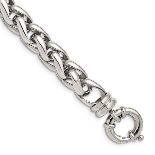 Chisel Stainless Steel Polished Fancy Link Bracelet, 8"