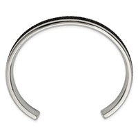 Chisel Stainless Steel Polished Bangle with Genuine Stingray Inlay Cuff view 3
