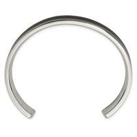 Chisel Stainless Steel Polished Black IP-plated Bangle with Black Carbon Fiber Inlay Cuff view 3