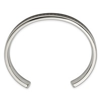 Stainless Steel Polished Yellow IP Bangle with Carbon Fiber Inlay Cross view 3