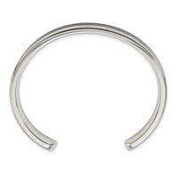 Chisel Stainless Steel Polished Bangle with Black Carbon Fiber Inlay Cuff view 3