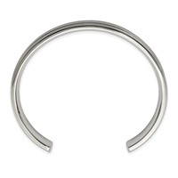 Chisel Stainless Steel Brushed and Polished Double Step Edge 11mm Cuff Bangle view 3