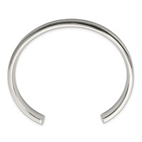 Chisel Stainless Steel Brushed and Polished Ridged Edge 11mm Cuff Bangle view 3