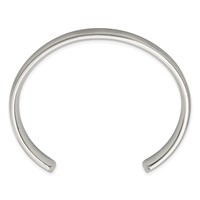 Chisel Stainless Steel Brushed and Polished Ridged Edge 11mm Cuff Bangle view 3