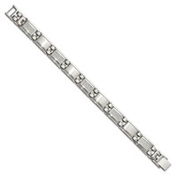 Chisel Stainless Steel Polished and Matte Bracelet with 0.75 Carat Diamond, 8.75" view 3
