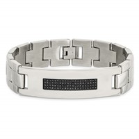 Chisel Stainless Steel Polished Bracelet with 0.50 Carat Diamond, 8.25" view 4