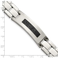Chisel Stainless Steel Polished Bracelet with 0.50 Carat Diamond, 8.25" view 5