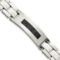 Chisel Stainless Steel Polished Bracelet with 0.50 Carat Diamond, 8.25" view 1