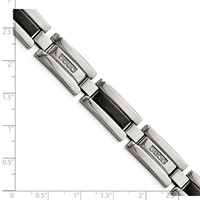 Chisel Stainless Steel Polished Black IP-plated Bracelet with 0.25 Carat Diamond, 8.5" view 5
