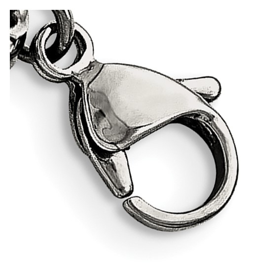 Stainless Steel Antiqued and Polished Fleur de Lis 8.25in Bracelet