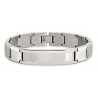 Chisel Stainless Steel Brushed and Polished ID Bracelet - 8.25in view 4