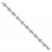 Chisel Stainless Steel Polished Trinity Knot Link Bracelet - 7in view 3