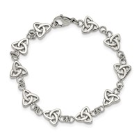 Chisel Stainless Steel Polished Trinity Knot Link Bracelet - 7in view 4