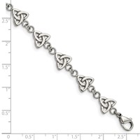 Chisel Stainless Steel Polished Trinity Knot Link Bracelet - 7in view 5
