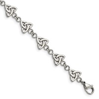 Chisel Stainless Steel Polished Trinity Knot Link Bracelet - 7in view 1