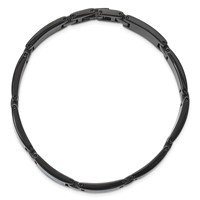 Chisel Stainless Steel Polished Black IP-plated Bracelet with Blue Carbon Fiber Inlay Link, 8.25" view 5