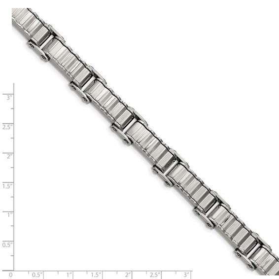 Stainless Steel Polished and Textured 8in Bracelet