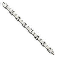 Stainless Steel Brushed and Polished Bracelet, 8" view 2