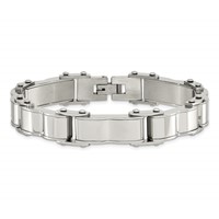 Stainless Steel Brushed and Polished Bracelet, 8" view 4