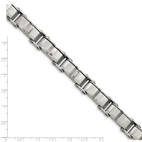 Stainless Steel Brushed and Polished Bracelet, 8" view 5