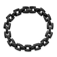 Chisel Stainless Steel Polished Black IP-plated Bracelet, 9" view 4
