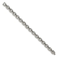 Chisel Stainless Steel Polished Square Link Bracelet, 9" view 3
