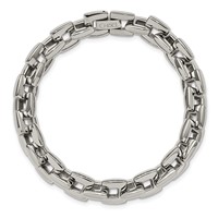 Chisel Stainless Steel Polished Square Link Bracelet, 9" view 4