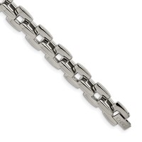 Chisel Stainless Steel Polished Square Link Bracelet, 9" view 1