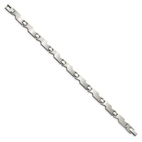 Stainless Steel Brushed and Polished Bracelet, 8" view 3