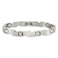 Stainless Steel Brushed and Polished Bracelet, 8" view 4