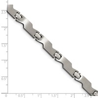 Stainless Steel Brushed and Polished Bracelet, 8" view 5