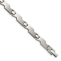 Stainless Steel Brushed and Polished Bracelet, 8" view 1