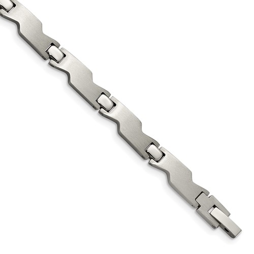 Stainless Steel Brushed and Polished Bracelet, 8"