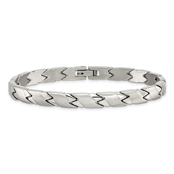 Chisel Stainless Steel Brushed and Polished 8.25 inch Bracelet