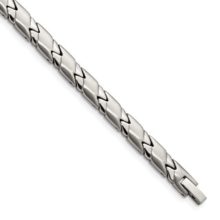 Chisel Stainless Steel Brushed and Polished 8.25 inch Bracelet