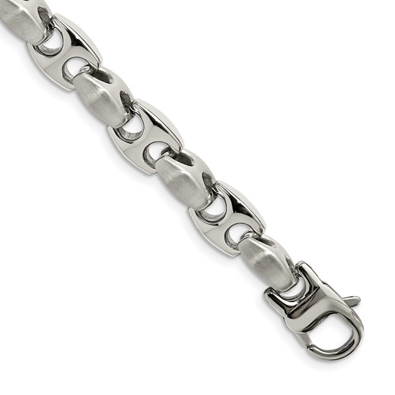 Chisel Stainless Steel Brushed and Polished 8.25 inch Bracelet