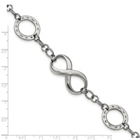 Stainless Steel Polished Infinity Symbol and Anchor Bracelet, 7" view 5