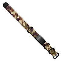 Stainless Steel Brushed Blk IP Brown Camo Fabric Adjustable ID Bracelet view 3